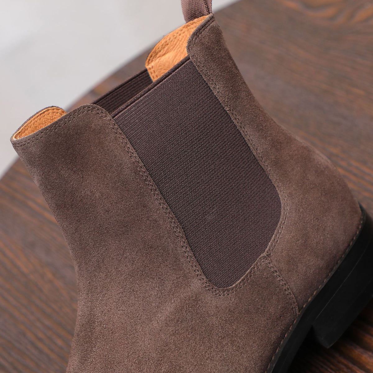 Men's Suede Chisel Plain Toe Elastic Chelsea Dress Boots