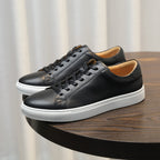 Men's Classic Triple-White Leather Low-Top Sneakers