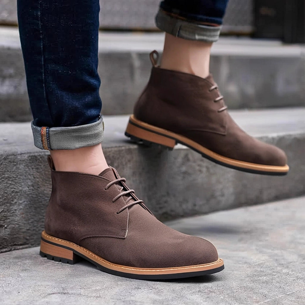Plain Toe Suede Chukka Boots for Men