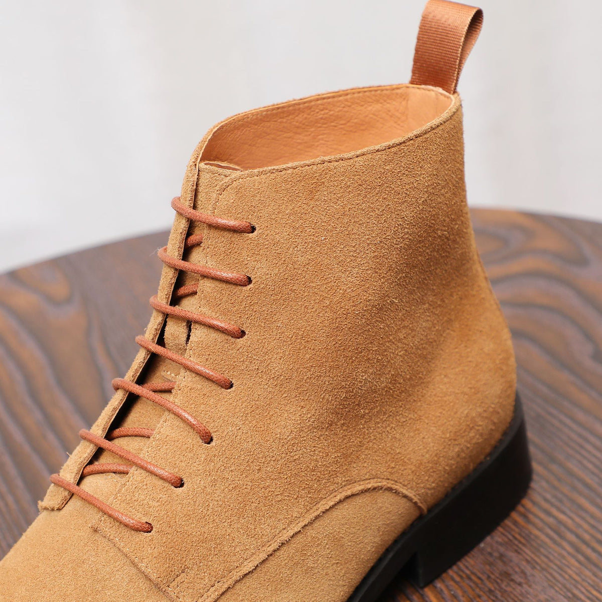 Men's Suede Chisel Plain Toe Lace-Up Ankle Dress Boots