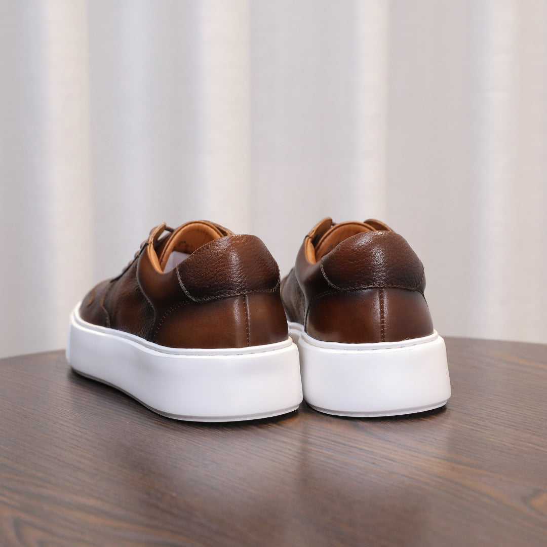 Men's Premium Pebbled Leather GAT Chunky Sneakers