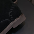 Men's Suede Plain Toe Stitched Welt Derby Ankle Boots