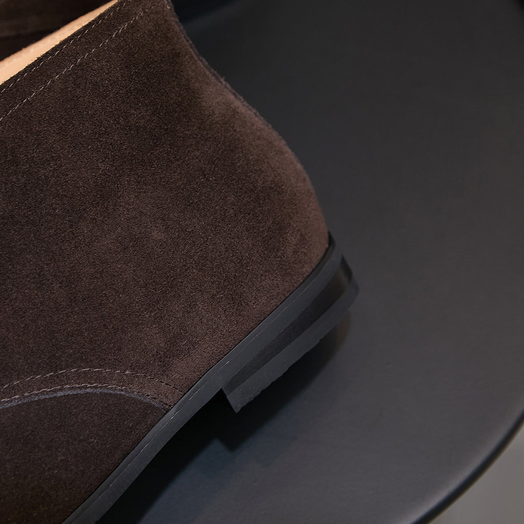 Men's Suede Chisel Plain Toe Lace-Up Chukka Dress Boots