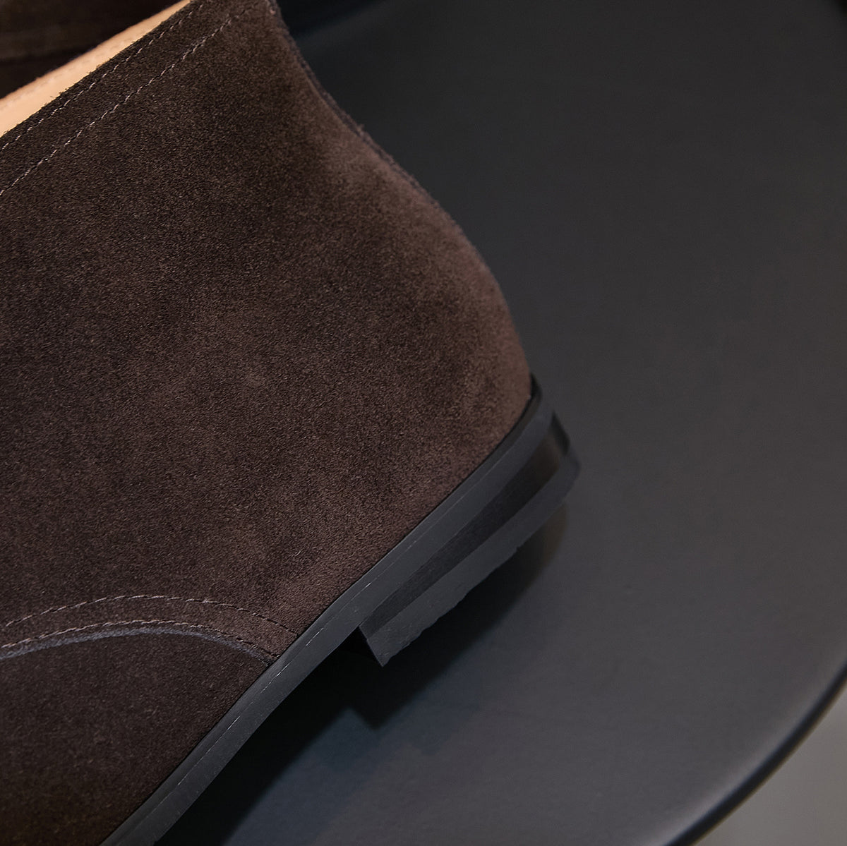 Men's Suede Chisel Plain Toe Lace-Up Chukka Dress Boots