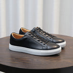 Men's Classic Triple-White Leather Low-Top Sneakers