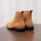 Men's Suede Chisel Plain Toe Lace-Up Ankle Dress Boots