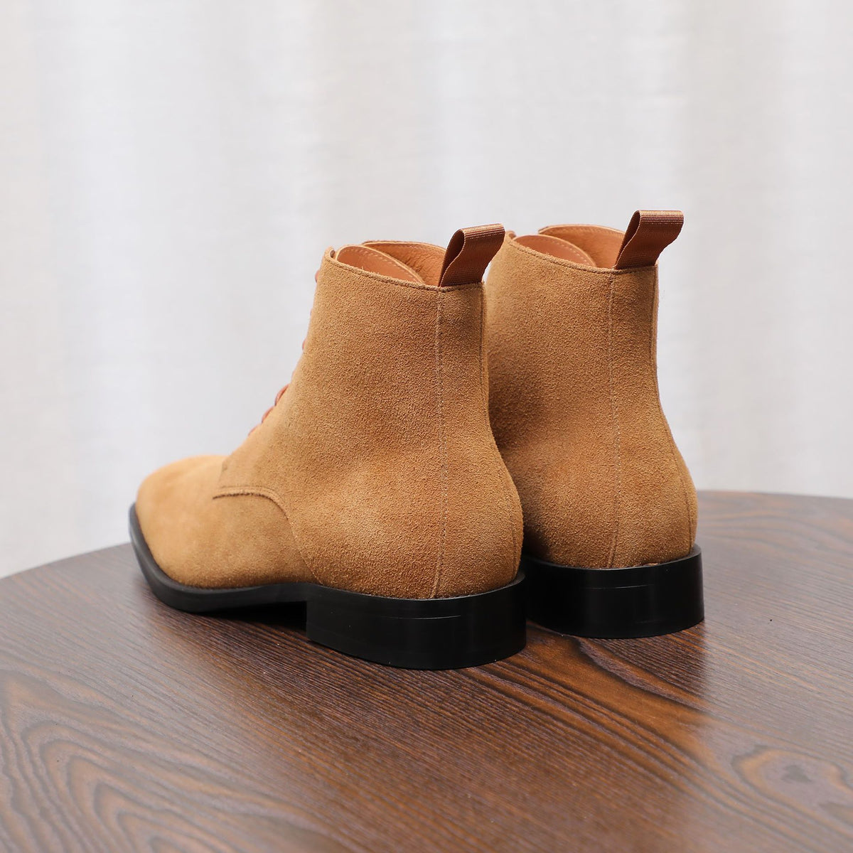 Men's Suede Chisel Plain Toe Lace-Up Ankle Dress Boots