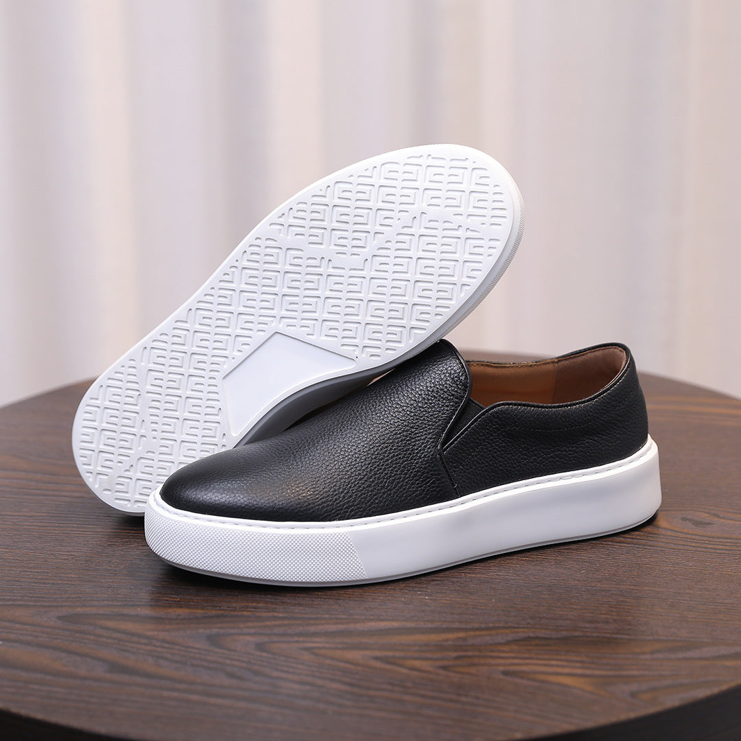 Men's Premium Pebbled Leather Slip-On Loafers