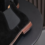 Almond Plain Toe Suede Chelsea Boots for Men