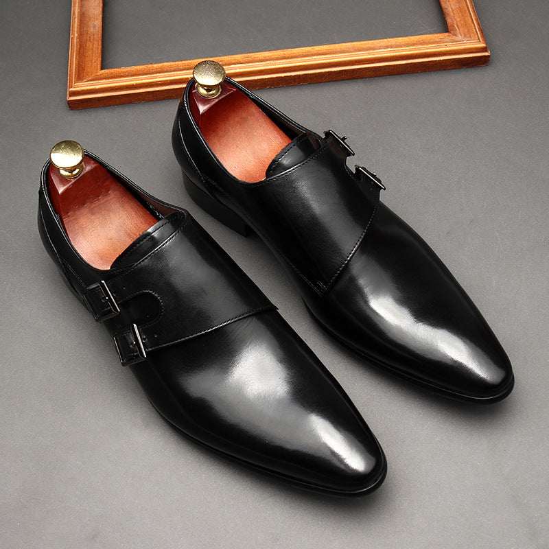 Professional black monk strap shoes perfect for weddings and black-tie events