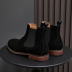 Almond Plain Toe Suede Chelsea Boots for Men
