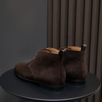 Men's Suede Chisel Plain Toe Lace-Up Chukka Dress Boots