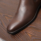 Pointed Plain Toe Leather Chelsea Boots for Men