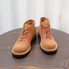 Men's Suede Leather-Trim Lug Sole Lace-Up Ankle Boots