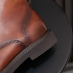 Plain Toe Leather Derby Ankle Boots for Men