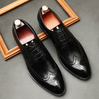 Brogue dress shoes for men Formal Lace-up Derby shoes