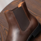 Pointed Plain Toe Leather Chelsea Boots for Men