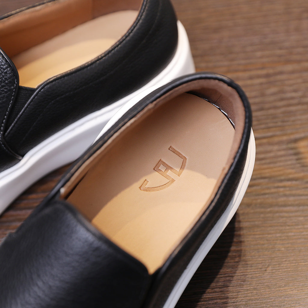 Men's Premium Pebbled Leather Slip-On Loafers