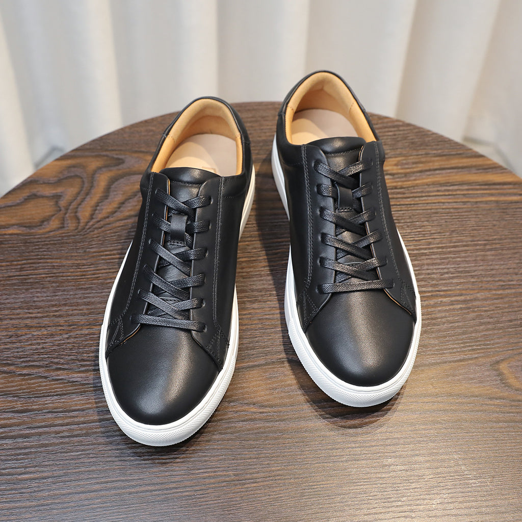 Men's Classic Triple-White Leather Low-Top Sneakers