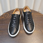 Men's Classic Triple-White Leather Low-Top Sneakers