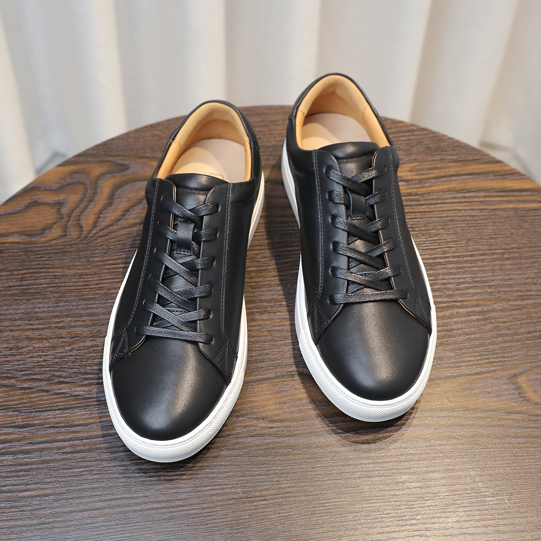Men's Classic Triple-White Leather Low-Top Sneakers