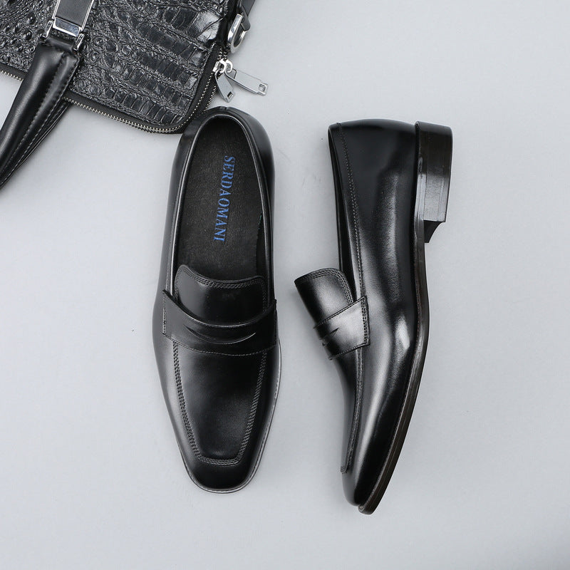 Mens Square Toe Derby Shoes: Stylish Slip-on Dress Shoes for Gala