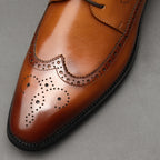 all leather men's Brogue dress shoes Business Lace-up Derby shoes