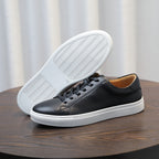 Men's Classic Triple-White Leather Low-Top Sneakers