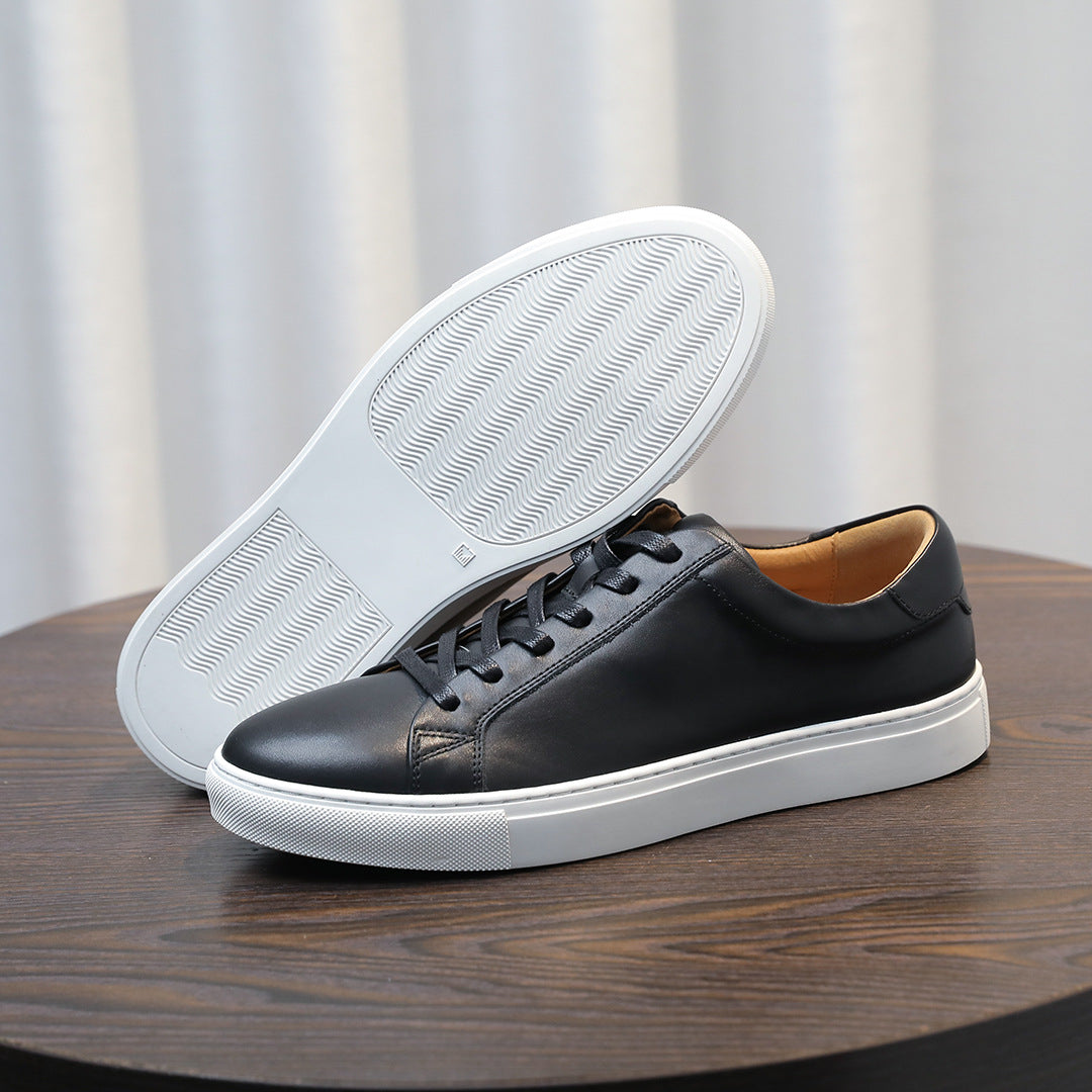 Men's Classic Triple-White Leather Low-Top Sneakers
