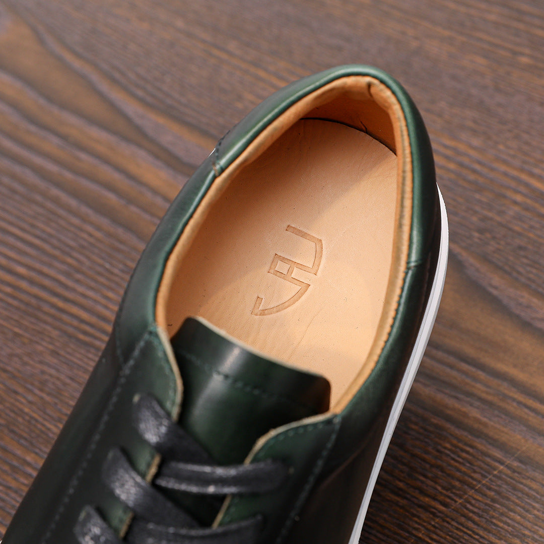 Men's Premium Minimalist Patina Leather Casual Sneakers