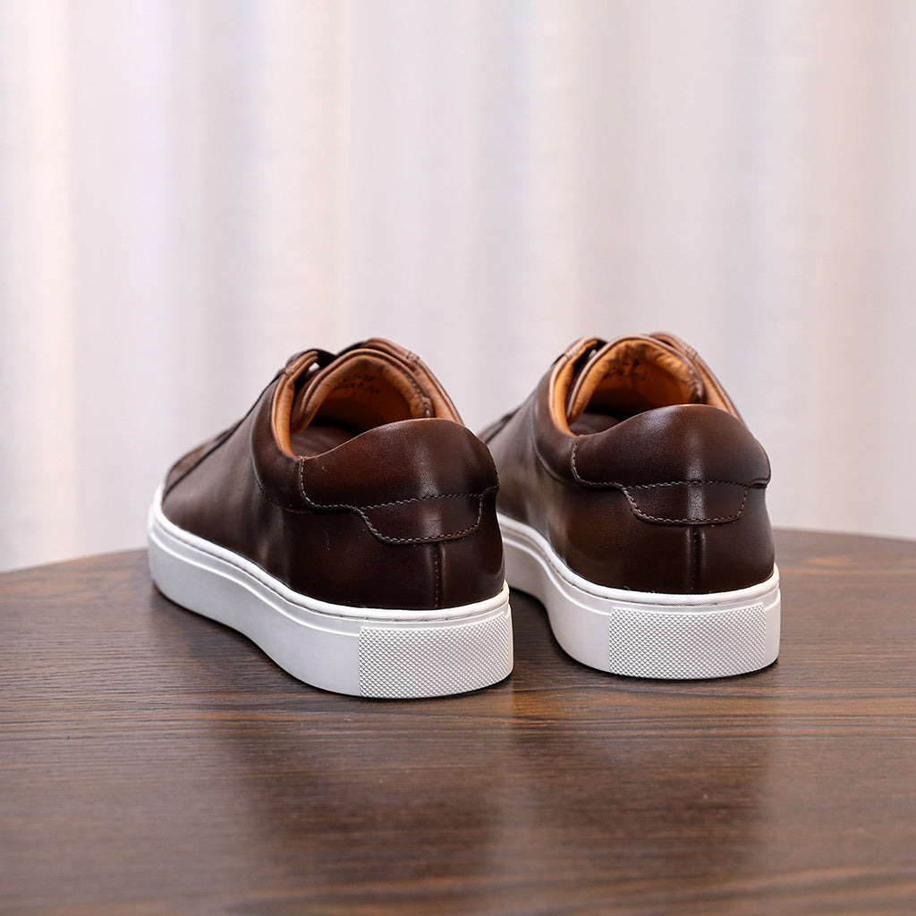 Men's Premium Gradient Patina Leather Sneakers