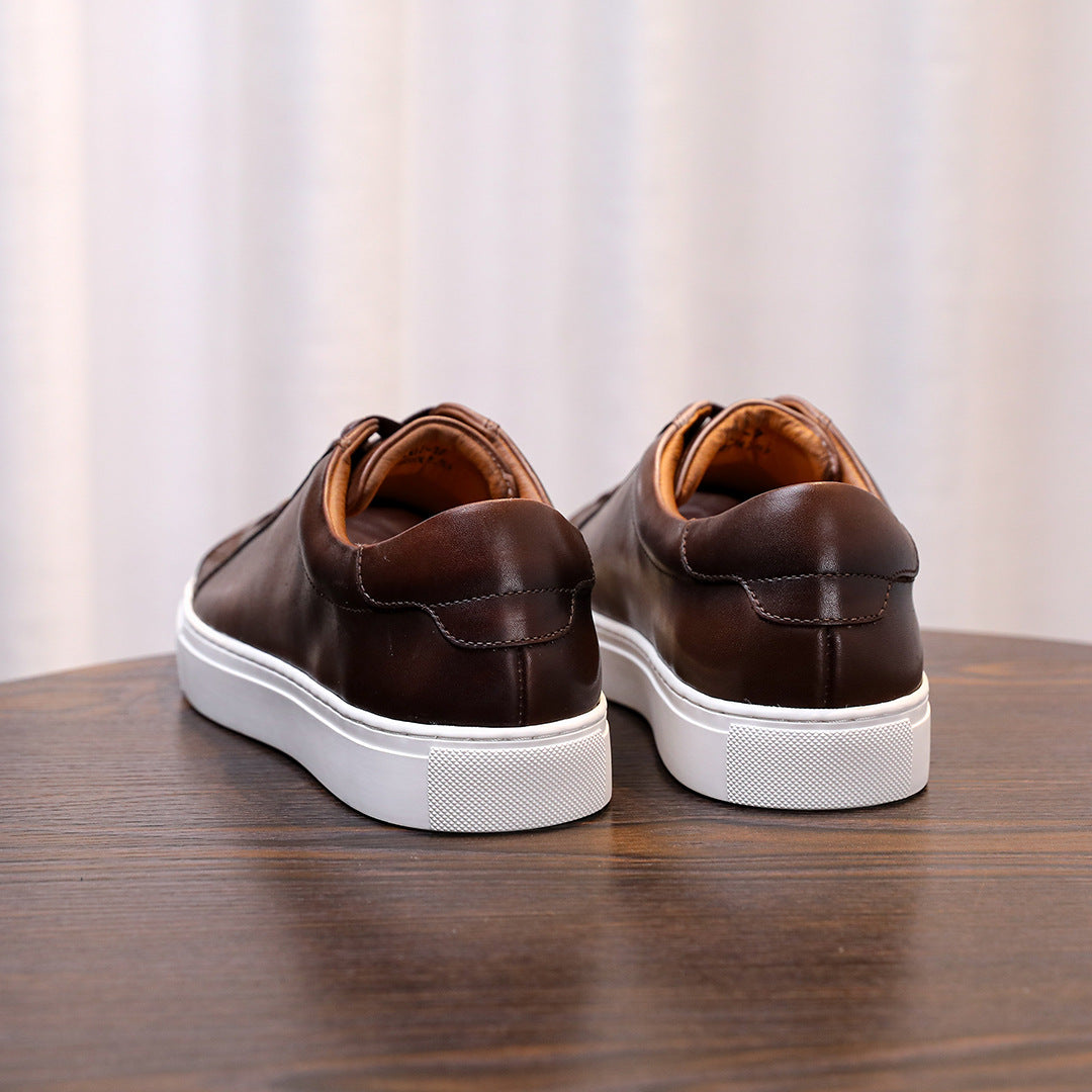 Men's Premium Gradient Patina Leather Sneakers