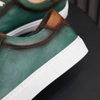 Men's Premium Two-Tone Patina Leather Sneakers