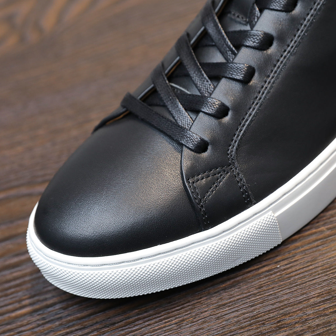 Men's Classic Triple-White Leather Low-Top Sneakers