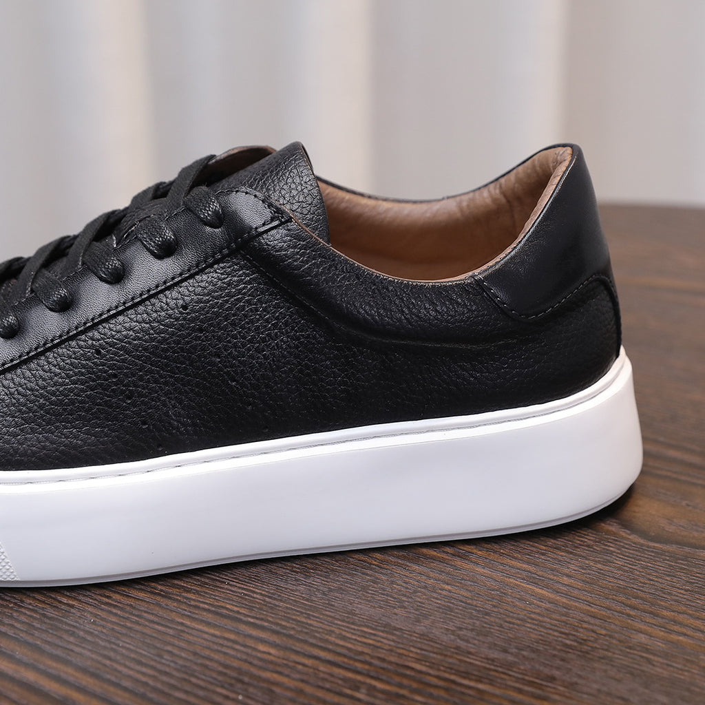 Men's Premium Pebbled Leather Classic Sneakers