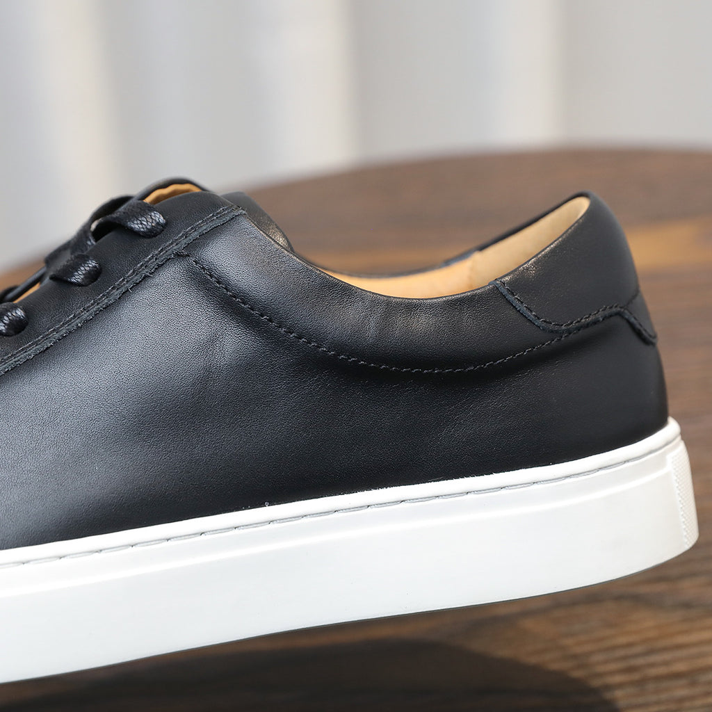 Men's Classic Triple-White Leather Low-Top Sneakers