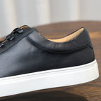 Men's Classic Triple-White Leather Low-Top Sneakers
