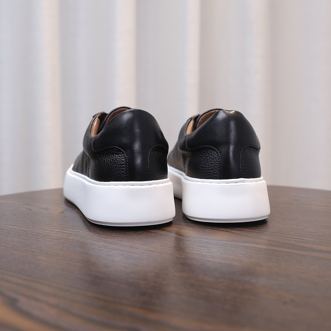 Men's Premium Pebbled Leather Classic Sneakers