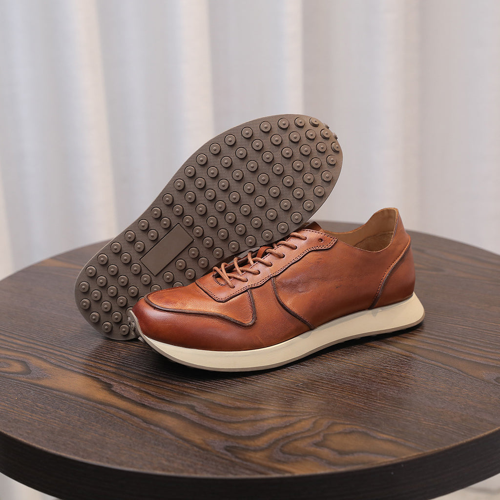 Men's Premium Retro Runner Leather Casual Sneakers