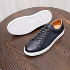 Men's Premium Minimalist Patina Leather Casual Sneakers