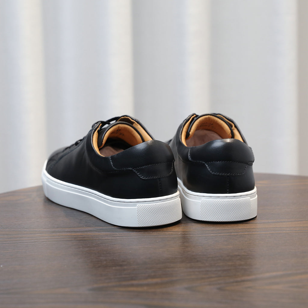 Men's Classic Triple-White Leather Low-Top Sneakers