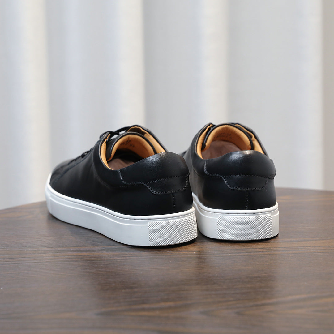 Men's Classic Triple-White Leather Low-Top Sneakers
