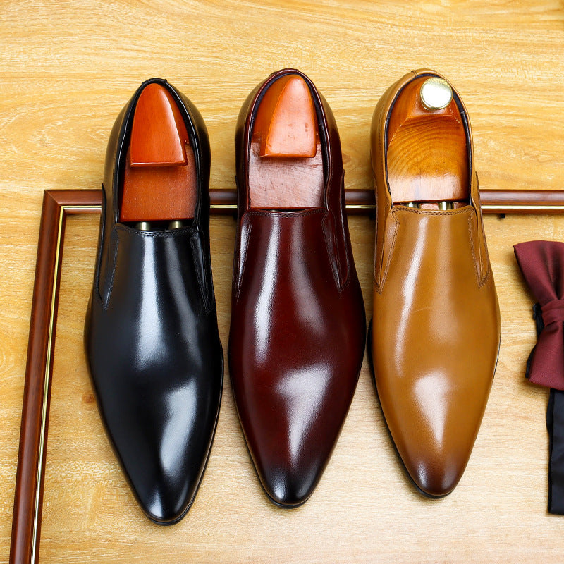 Men's Sleek Pointed Toe Slip-On Dress Loafers