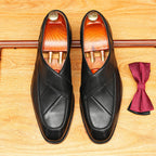 Men's Paneled Slip-On Leather Formal Loafers