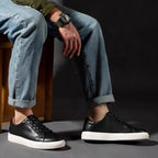 Men's Classic Triple-White Leather Low-Top Sneakers
