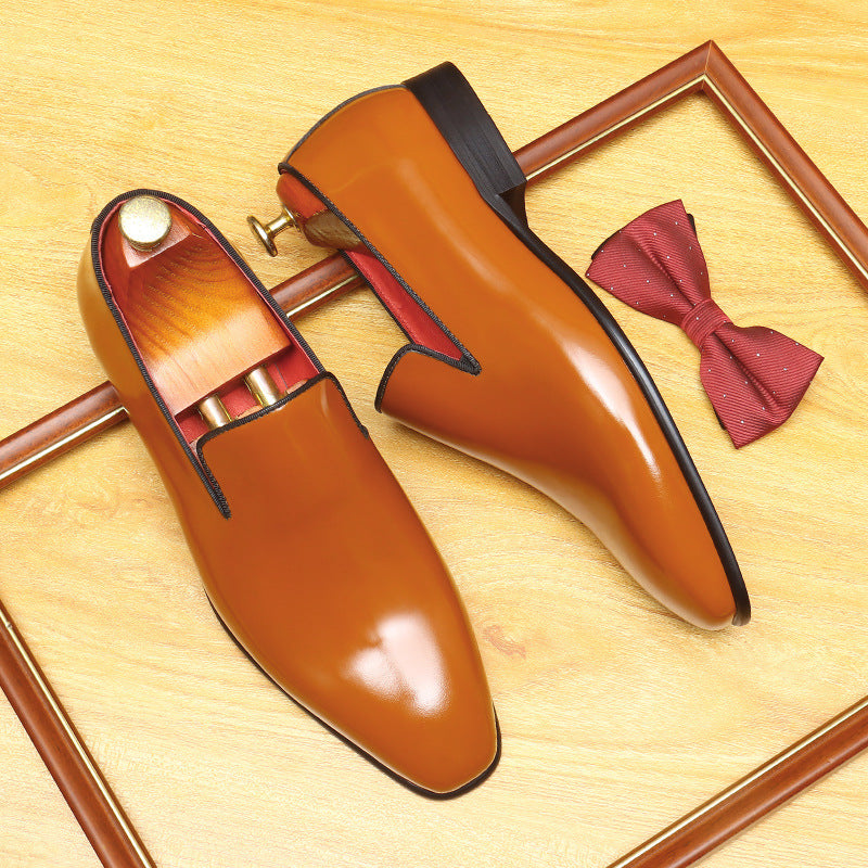 Men's Patent Leather Pointed Toe Casual Loafers