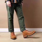 Men's Suede Leather-Trim Lug Sole Lace-Up Ankle Boots