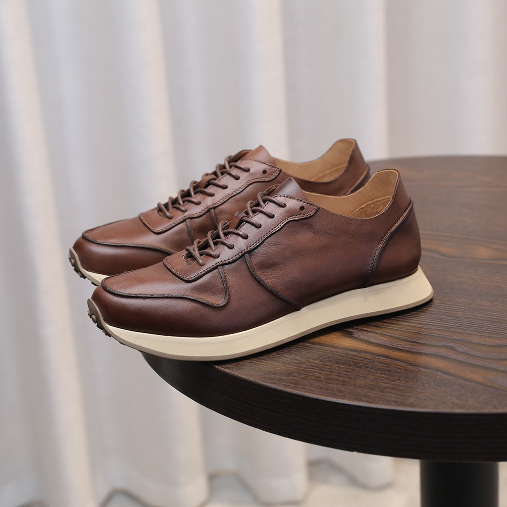 Men's Premium Retro Runner Leather Casual Sneakers