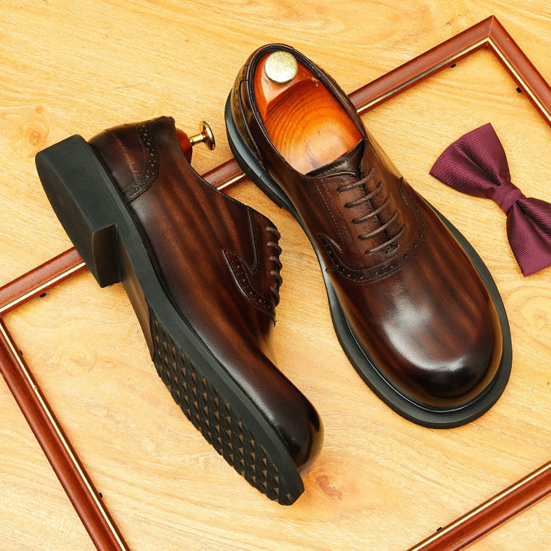 Dark Brown Classic Oxford Dress Shoes for Office