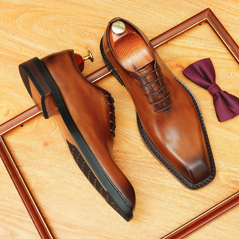 Fashion Brown Lace-up Oxford Dress Shoes for Casual Friday